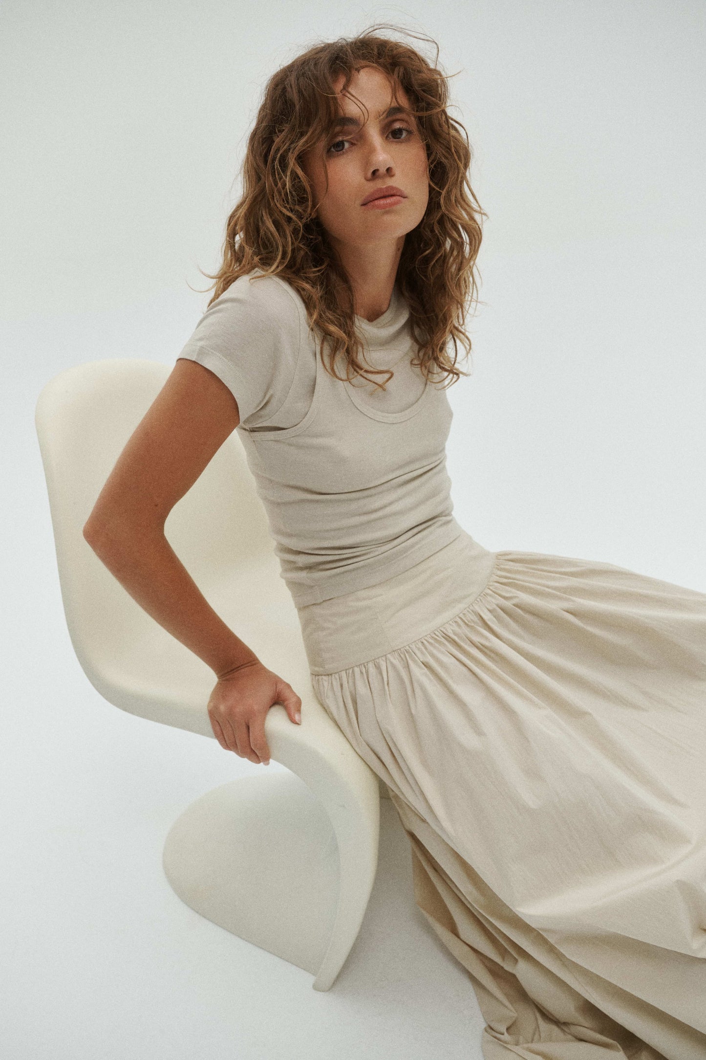 One Of Others | Heath Double Layered Top - Mist