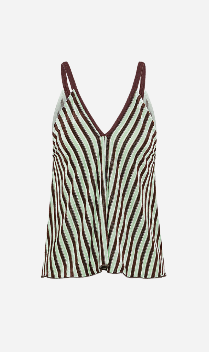 Forte Forte | Velvet Strappy Top - Ice/Lime