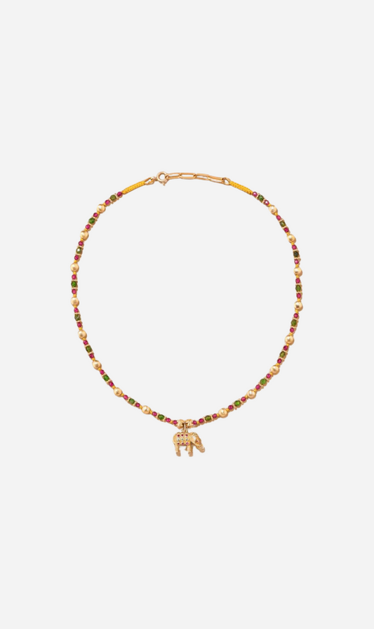 Tityaravy | Gaja Necklace - Rubellite / Diopsides