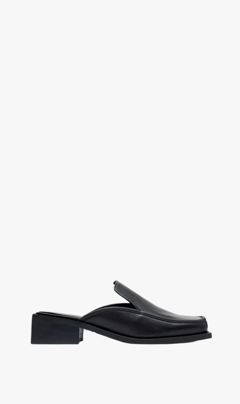 St Agni | Square Toe Mule - Black
