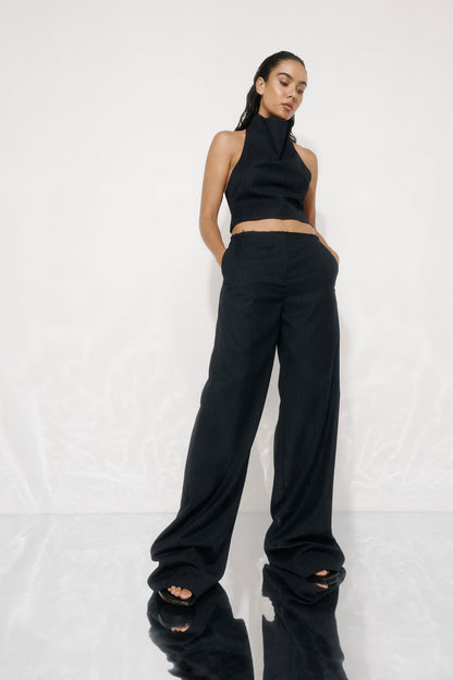 One Of Others | Margot Pant - Navy Pinstripe