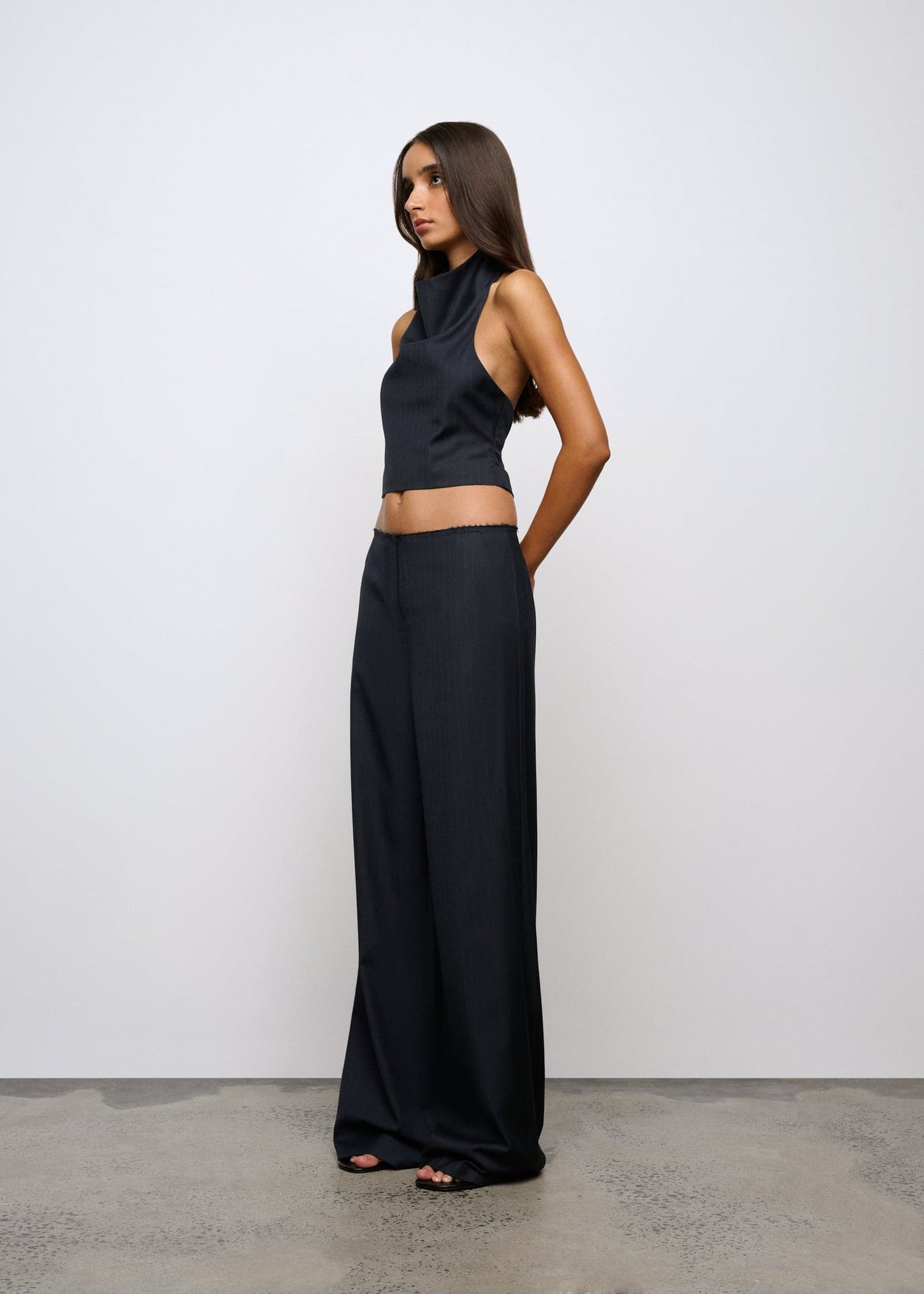 One Of Others | Margot Pant - Navy Pinstripe