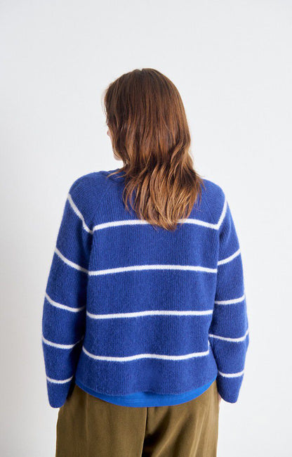 American Vintage | Vitow Pullover - Royal Blue / White Stripe