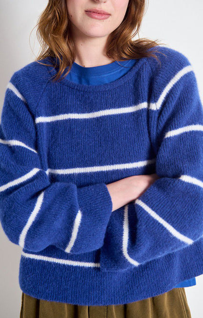 American Vintage | Vitow Pullover - Royal Blue / White Stripe