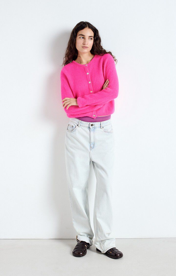 American Vintage | Vitow Cardigan - Fluro Pink Melange