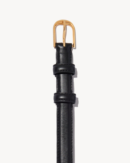 Nili Lotan | Jane Belt - Black With Shiny Brass Buckle