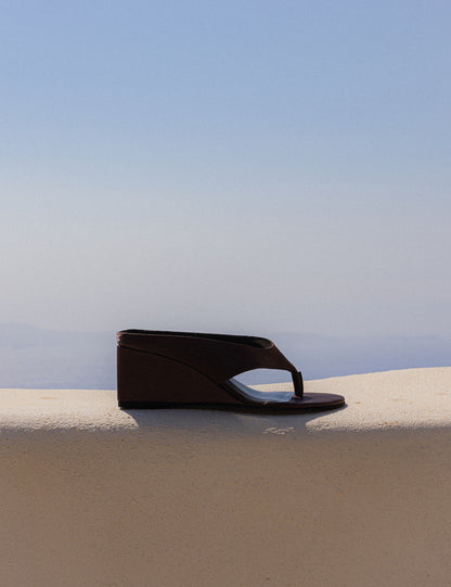 La Tribe | Wedge Thong - Black Satin
