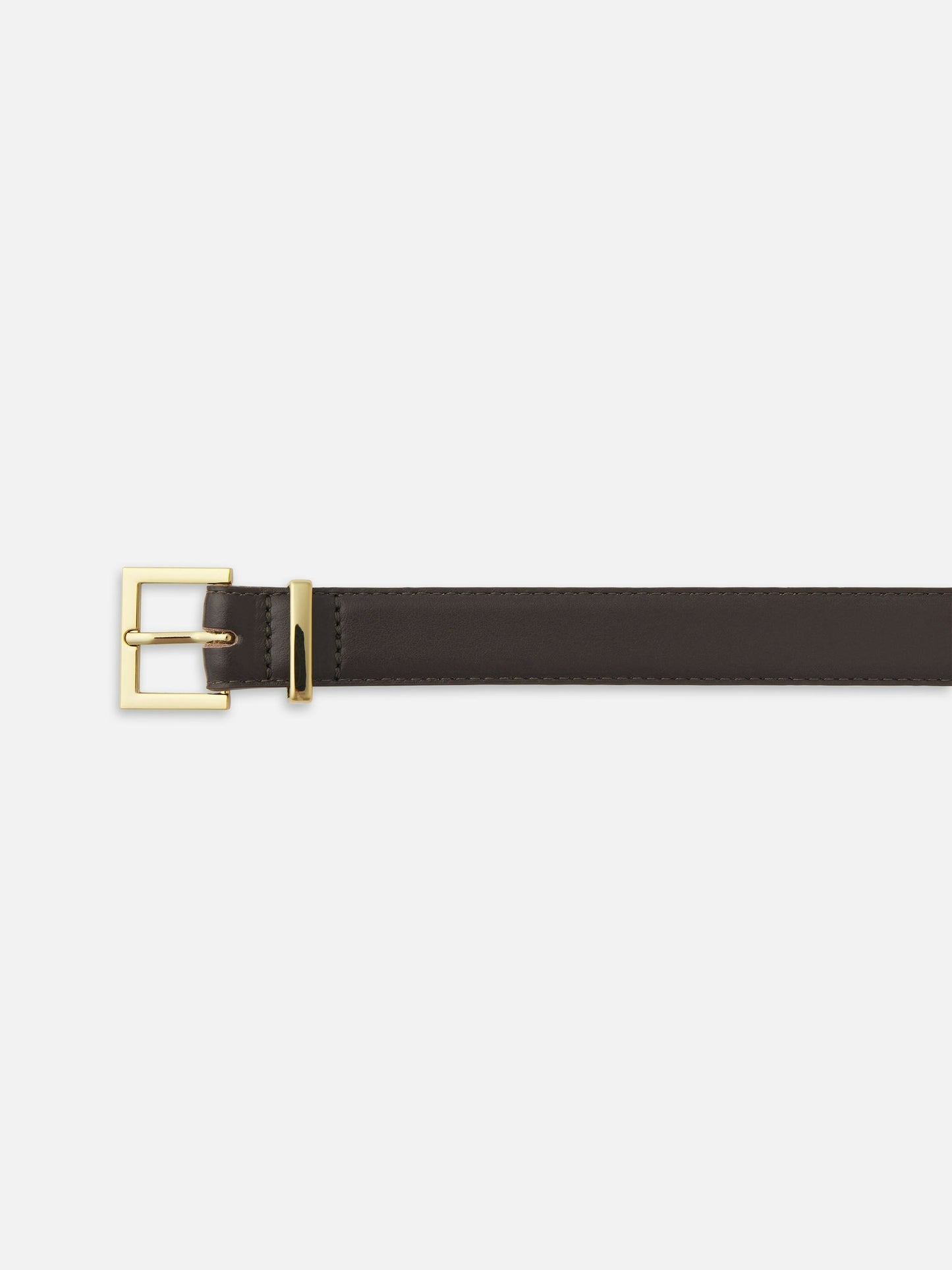 Frame Denim | The Leather Square Buckle Belt - Dark Brown