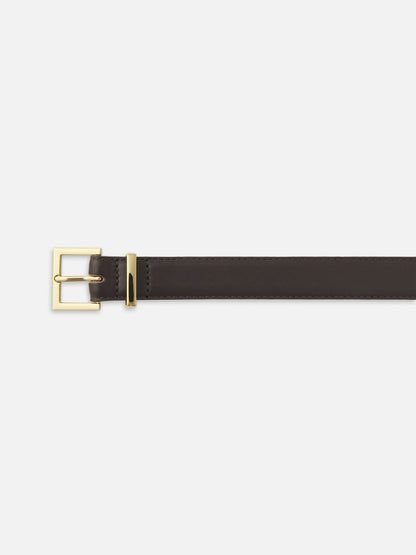 Frame Denim | The Leather Square Buckle Belt - Dark Brown