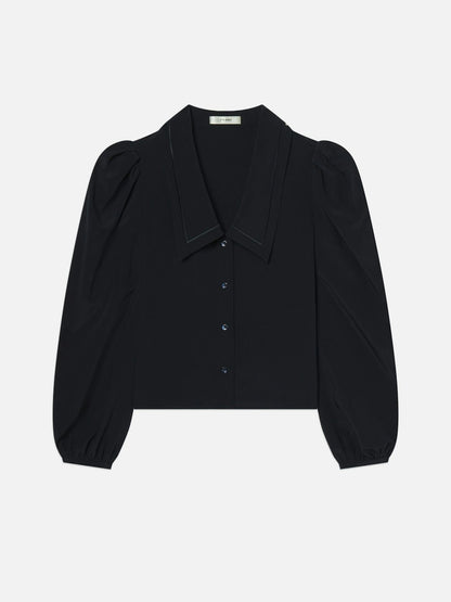 Frame Denim | The Long Sleeve Sailor Blouse - Navy