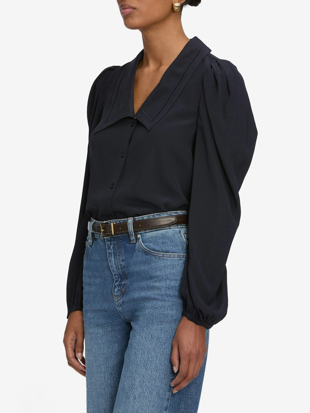 Frame Denim | The Long Sleeve Sailor Blouse - Navy