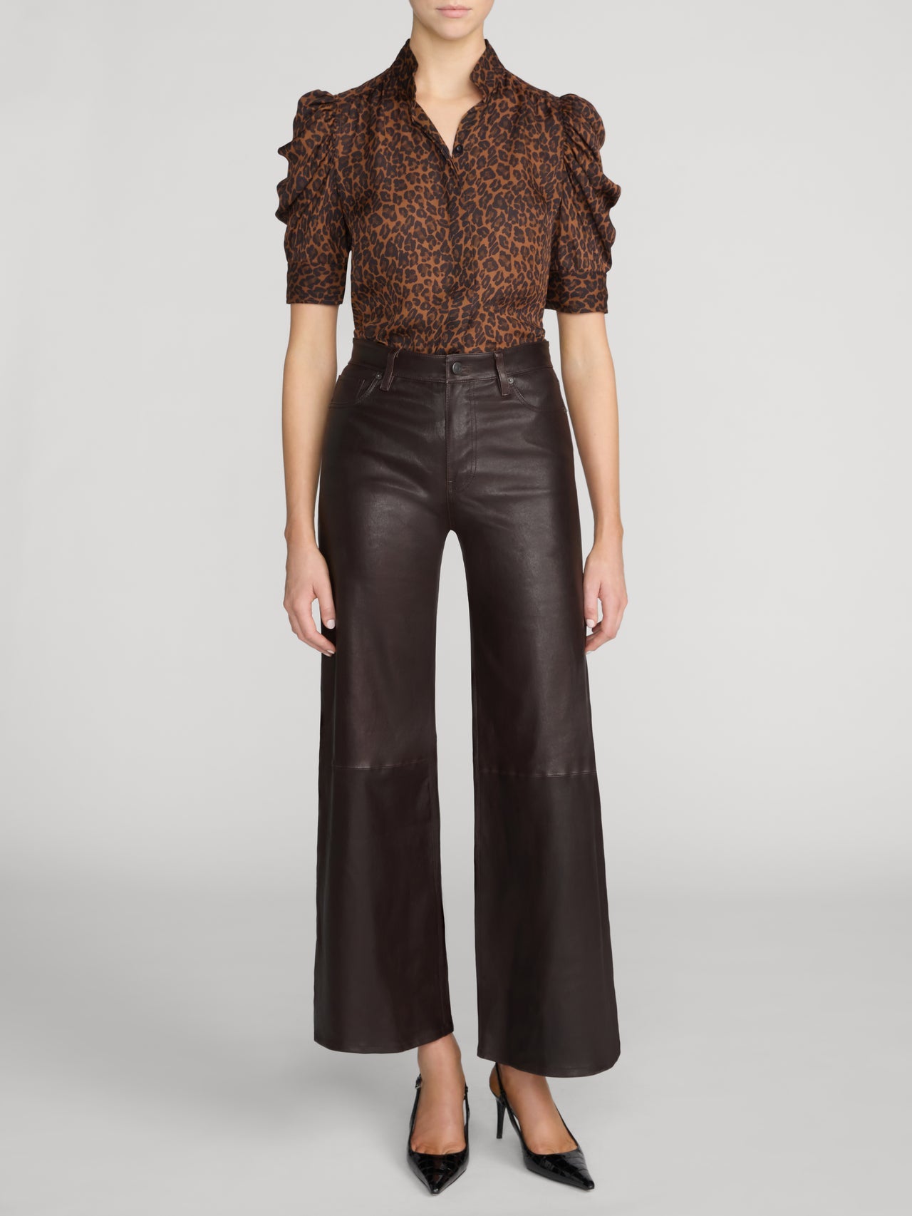 Frame Denim | The Gillian Top - Light Leopard Multi
