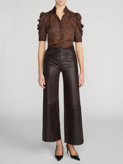 Frame Denim | The Gillian Top - Light Leopard Multi