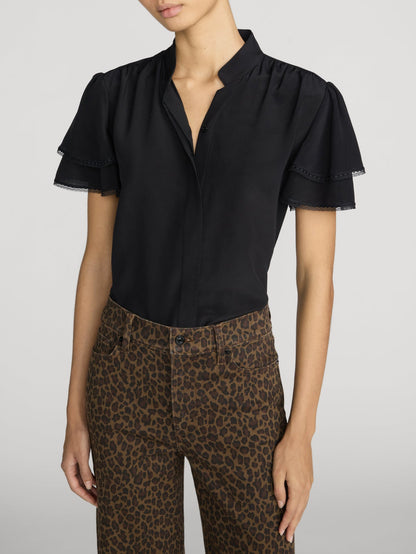 Frame Denim | The Silk Arcadia Top - Black