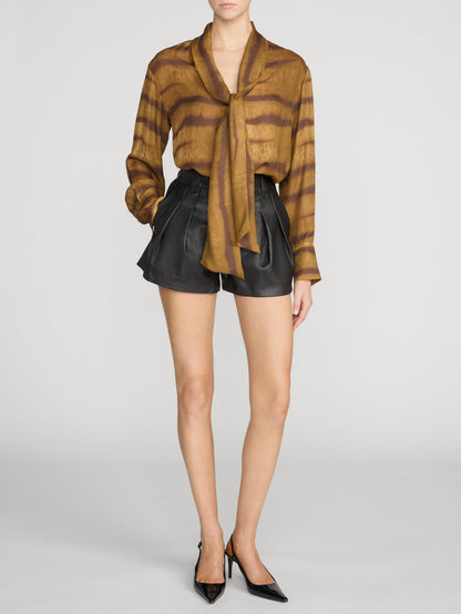Frame Denim | The Silk Oversized Tie Shirt - Light Tiger Multi