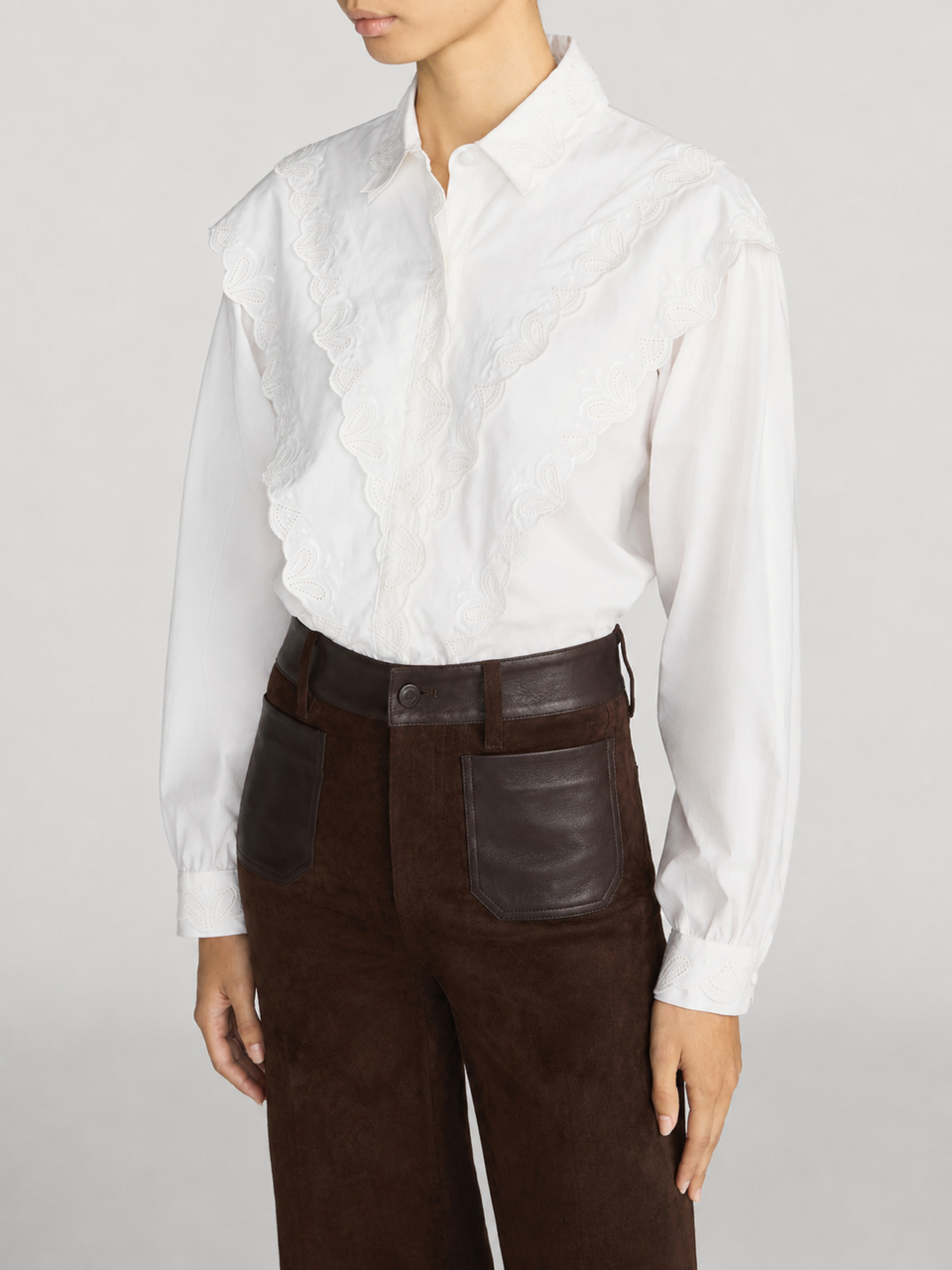 Frame Denim | The Poplin Equestrian Shirt - White