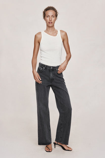 Marle | Wide Leg Jean - Faded Black