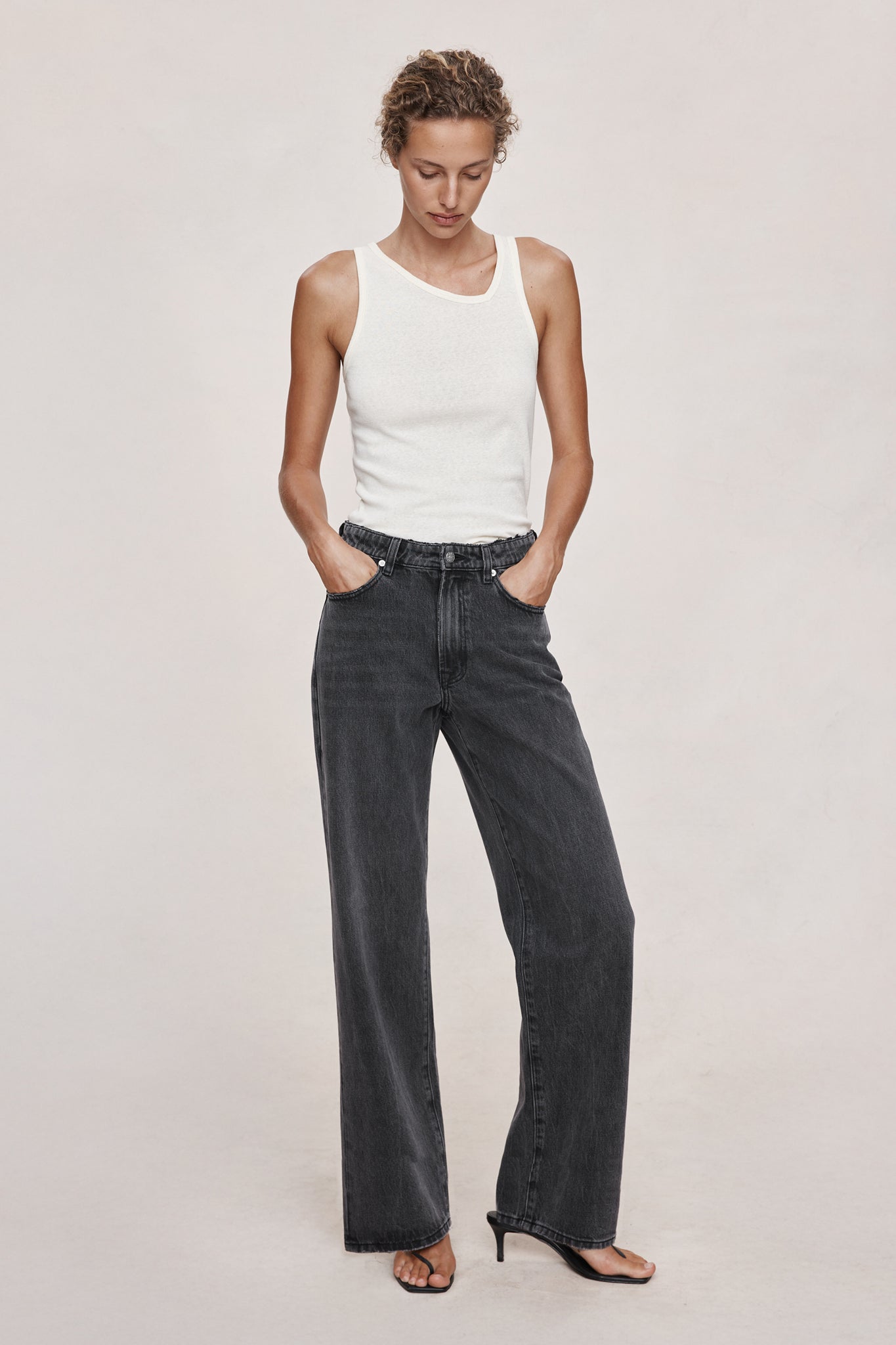 Marle | Wide Leg Jean - Faded Black