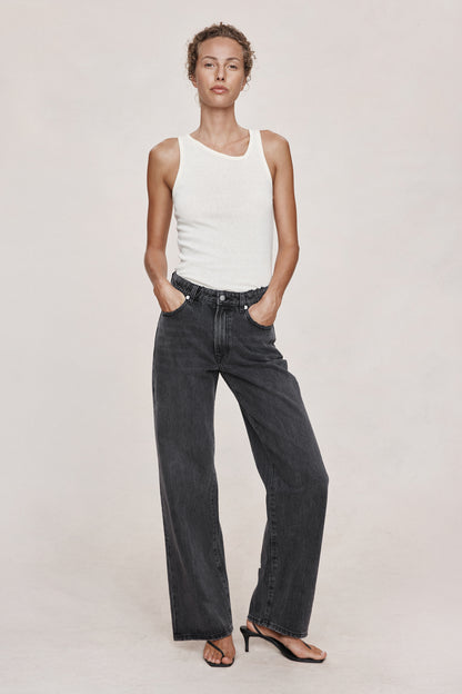 Marle | Wide Leg Jean - Faded Black