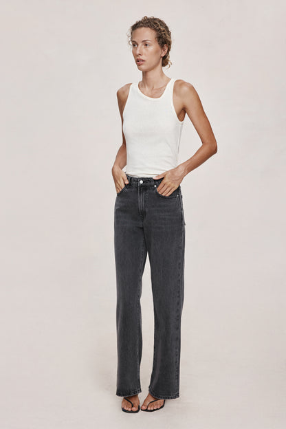 Marle | Wide Leg Jean - Faded Black