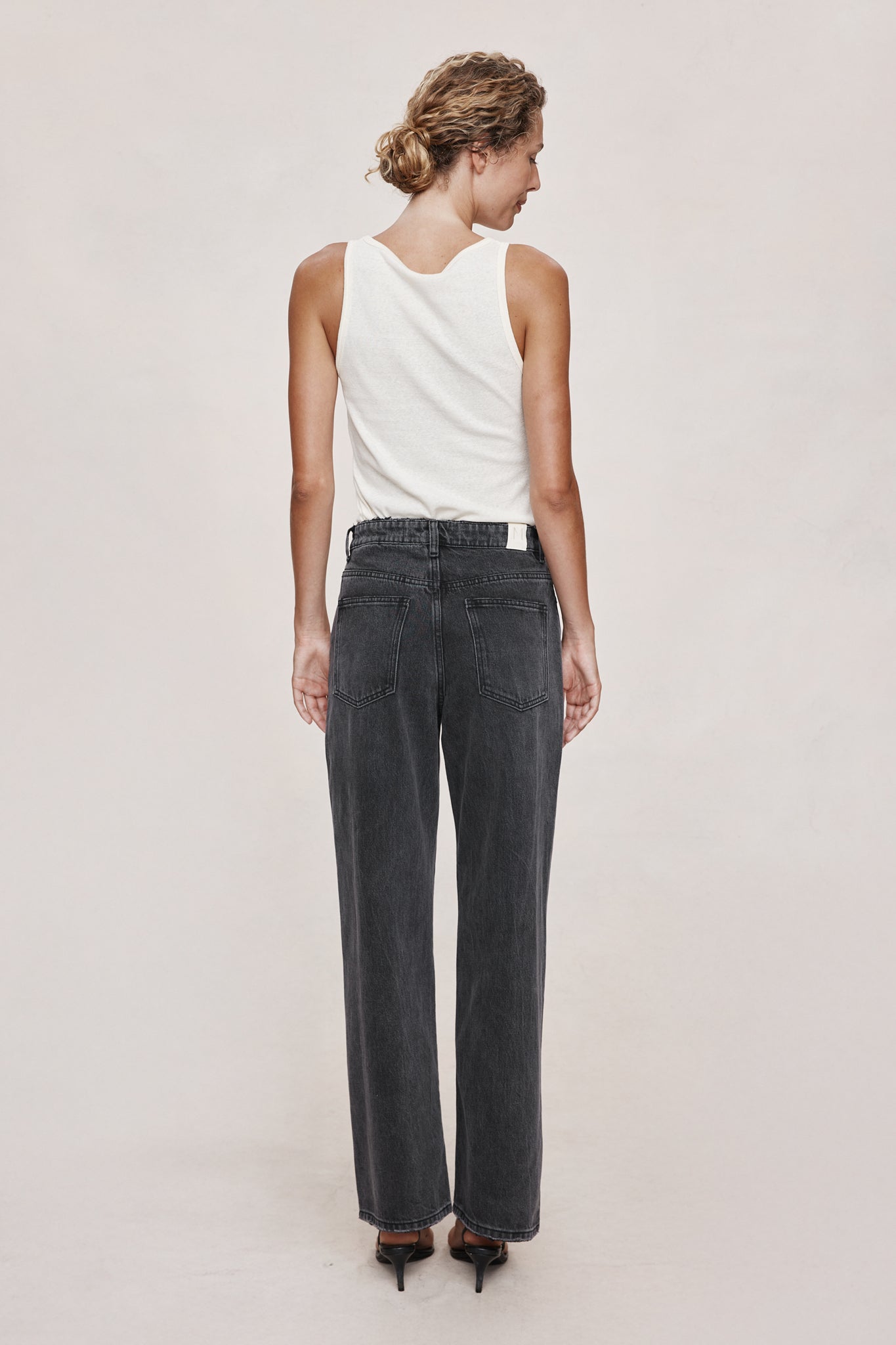 Marle | Wide Leg Jean - Faded Black