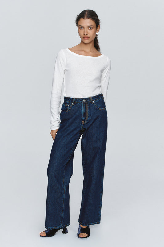 Marle | Wide Leg Jean - Washed Indigo