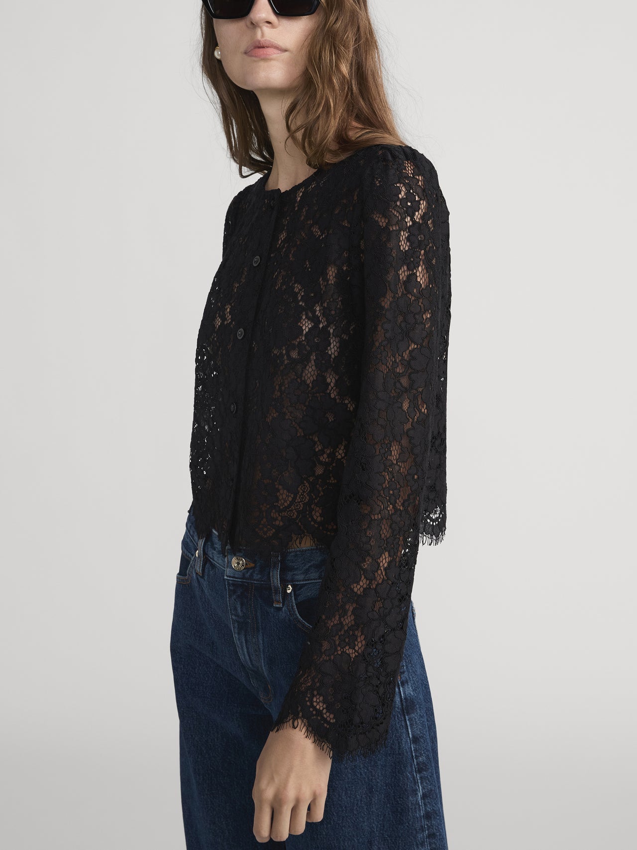 Frame | The Lace Blouse - Black