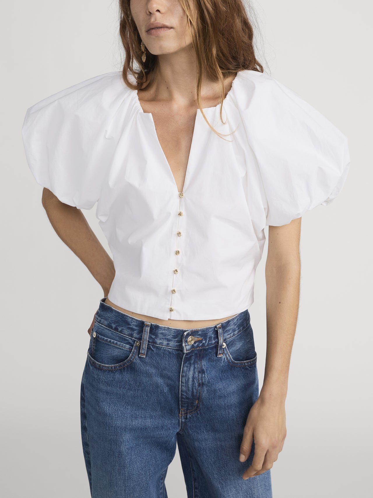 Frame Denim | The Dramatic Sleeve Blouse - White