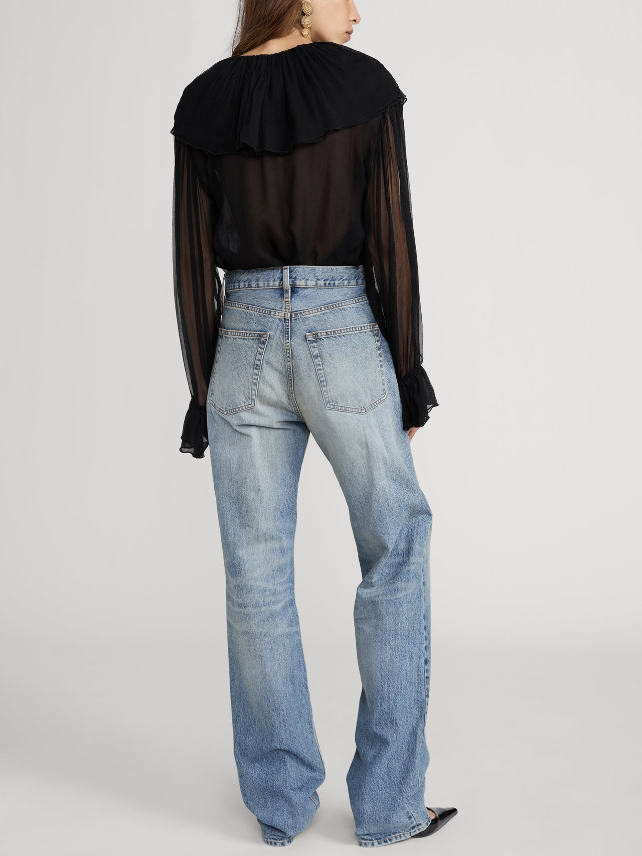 Frame | The Tiered Statement Blouse - Black