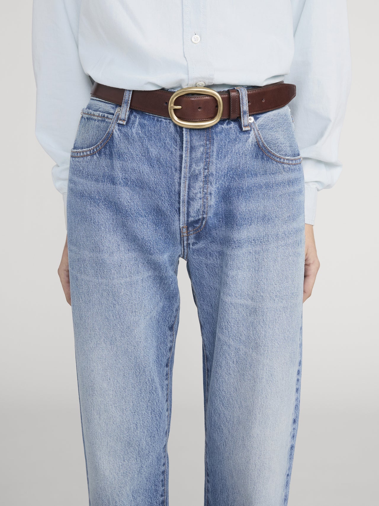 Frame Denim | The Rounded Buckle Belt - Dark Brown