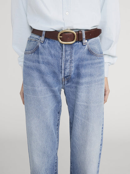 Frame Denim | The Rounded Buckle Belt - Dark Brown