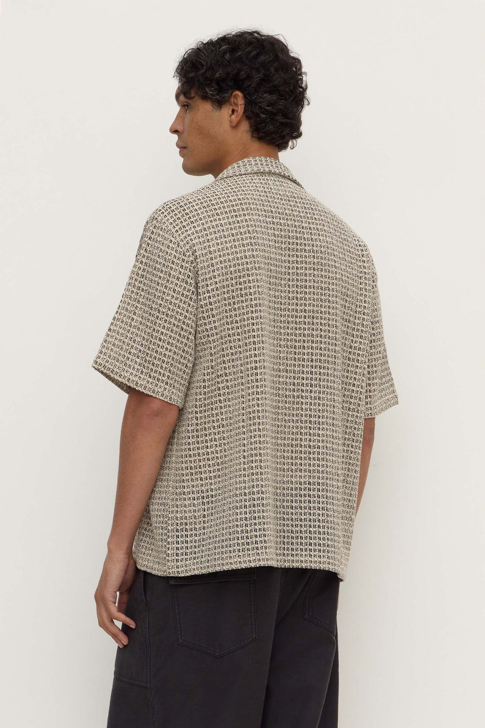 Assembly Label | Watson Short Sleeve Shirt - Cream / Black