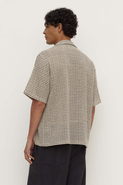 Assembly Label | Watson Short Sleeve Shirt - Cream / Black