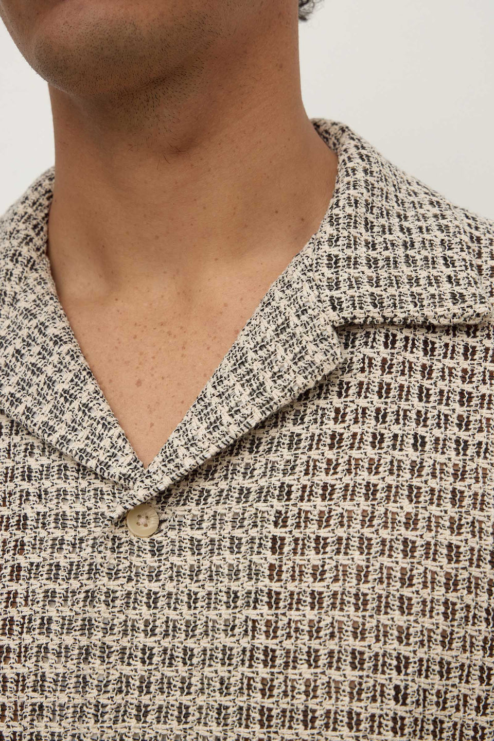 Assembly Label | Watson Short Sleeve Shirt - Cream / Black