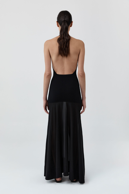 St Agni | Circle Hem Halter Dress - Black