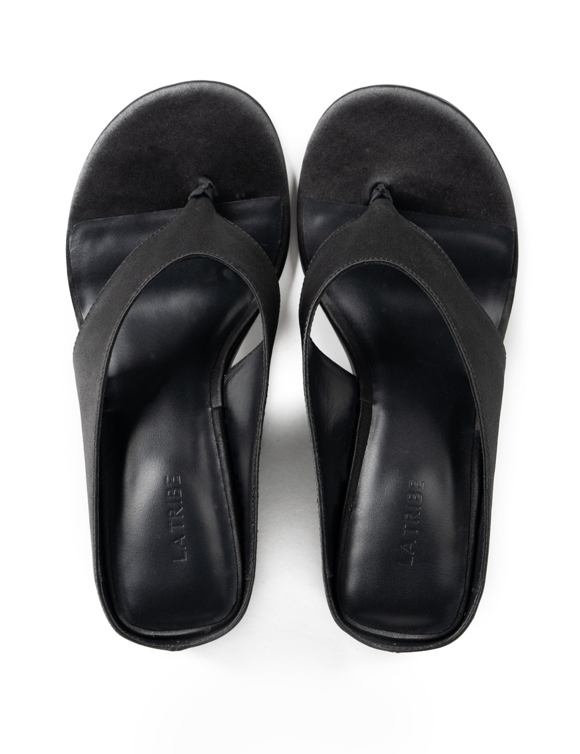 La Tribe | Wedge Thong - Black Satin