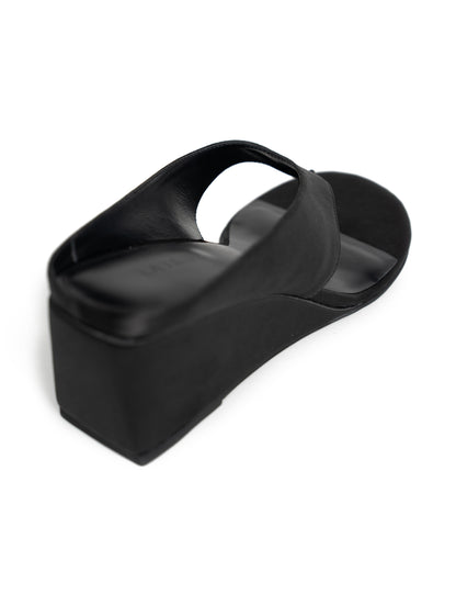 La Tribe | Wedge Thong - Black Satin