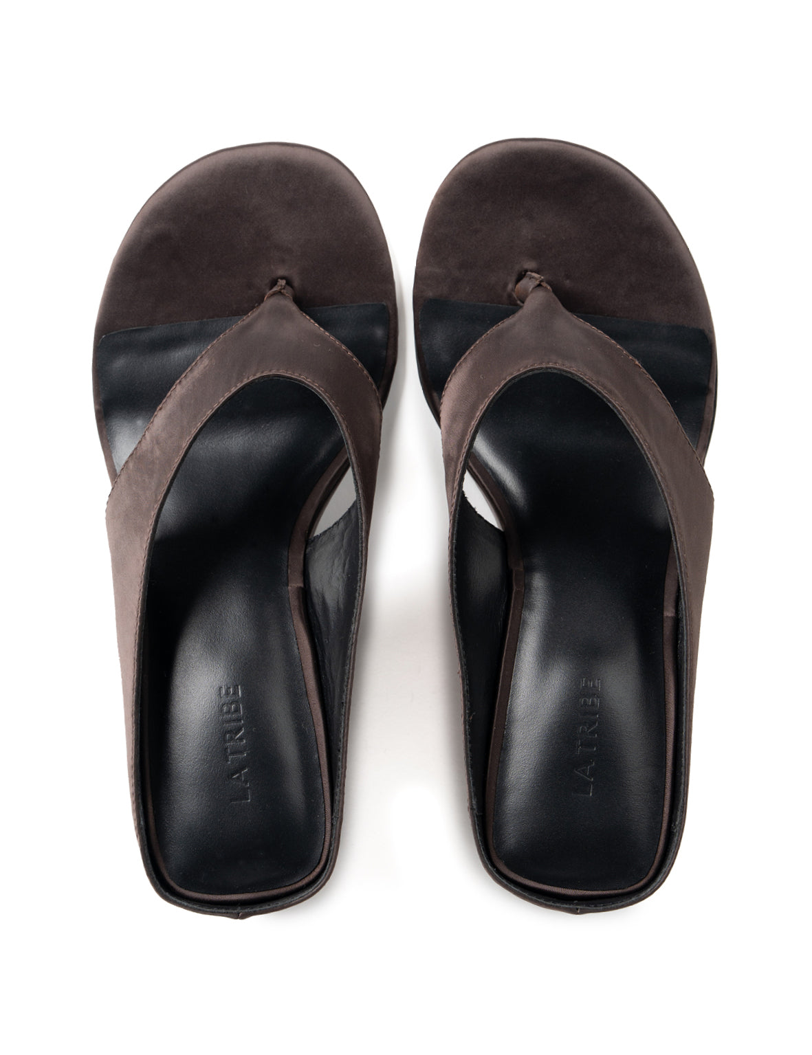 La Tribe | Wedge Thong - Brown Satin