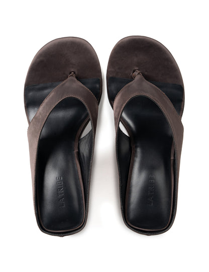 La Tribe | Wedge Thong - Brown Satin