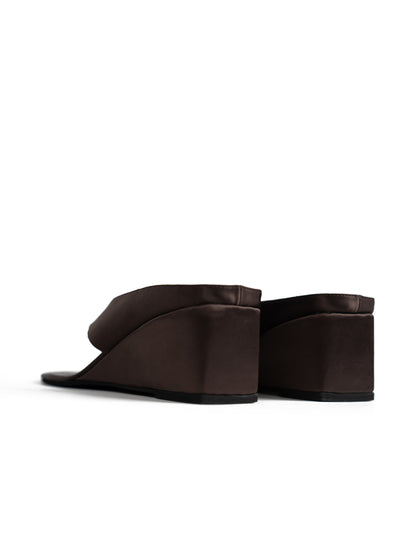 La Tribe | Wedge Thong - Brown Satin