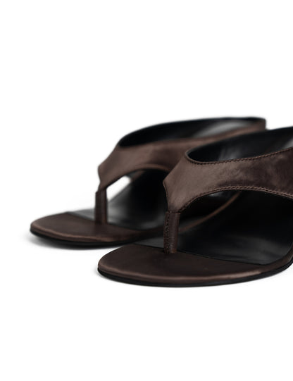La Tribe | Wedge Thong - Brown Satin