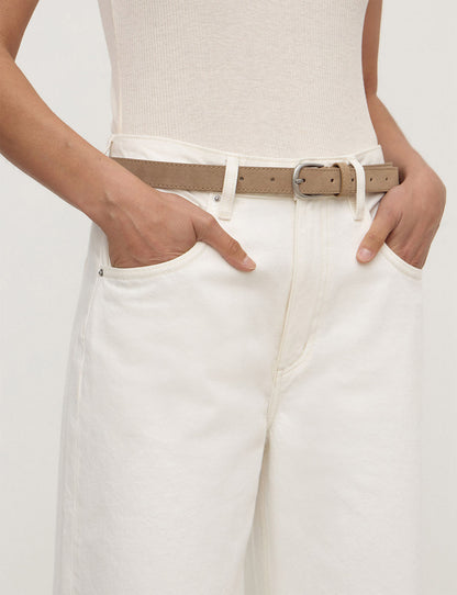Assembly Label | Slim Suede Belt - Birch