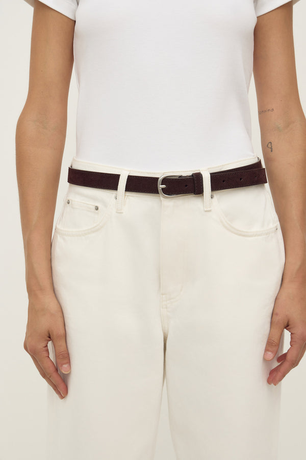 Assembly Label | Slim Suede Belt - Ganache