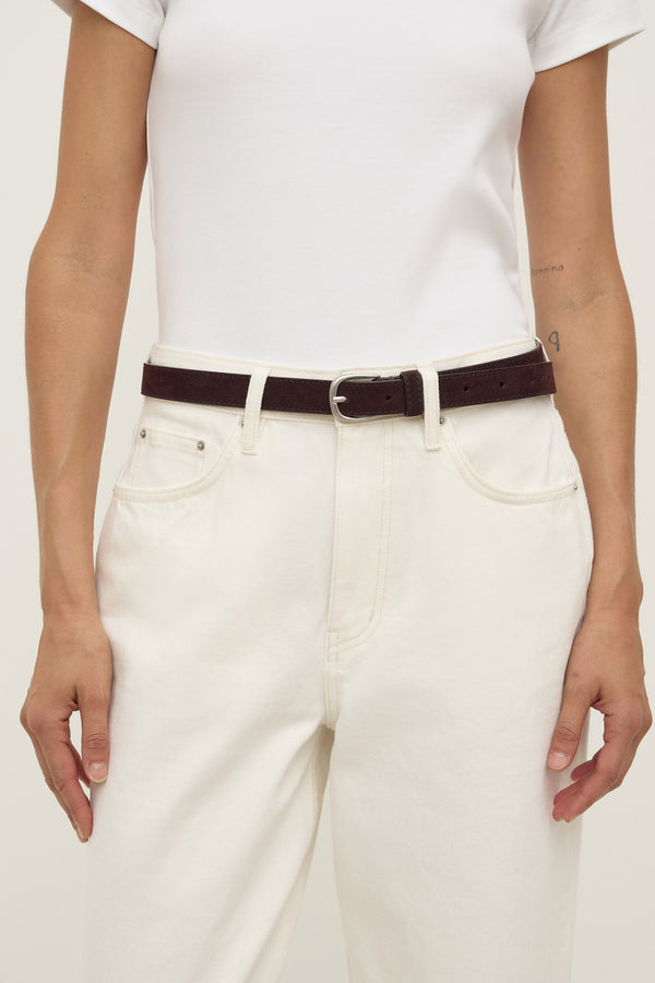 Assembly Label | Slim Suede Belt - Ganache