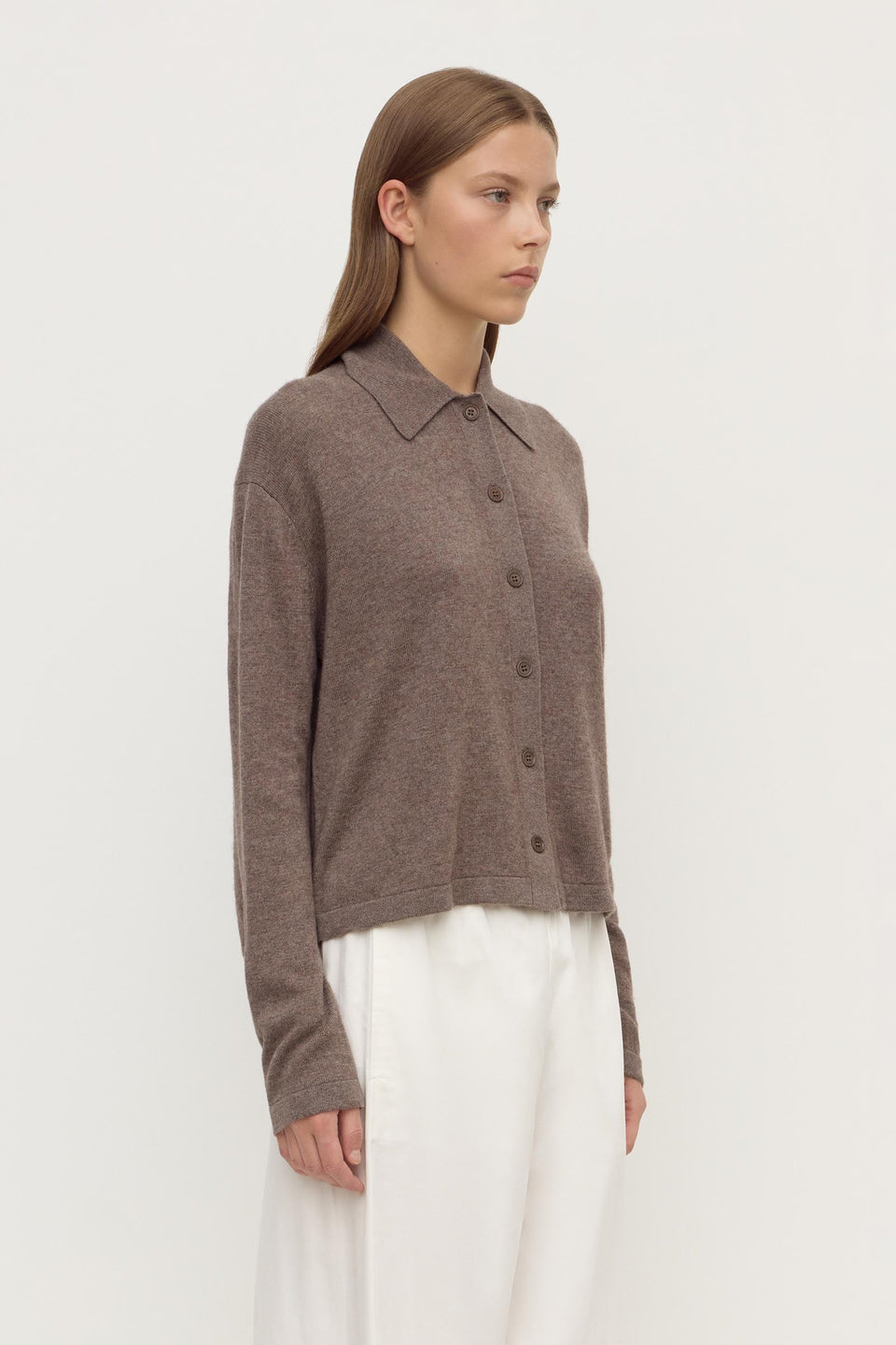 Assembly Label | Wool Cashmere Knit Cardi - Sable