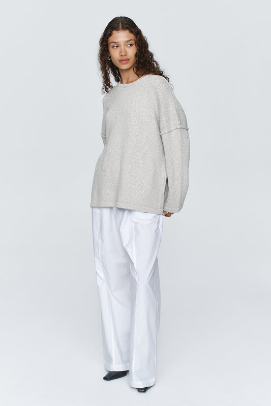 Marle | Yelena Knit Tee - Grey Marle