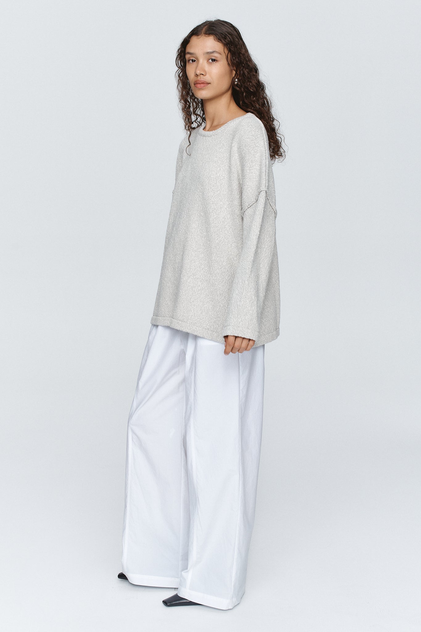 Marle | Yelena Knit Tee - Grey Marle