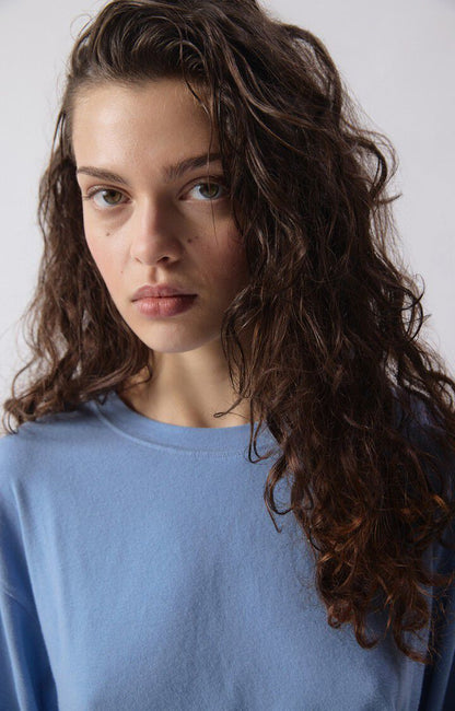 American Vintage | Ypawood 02 Long Sleeve T.Shirt - Blue Melange