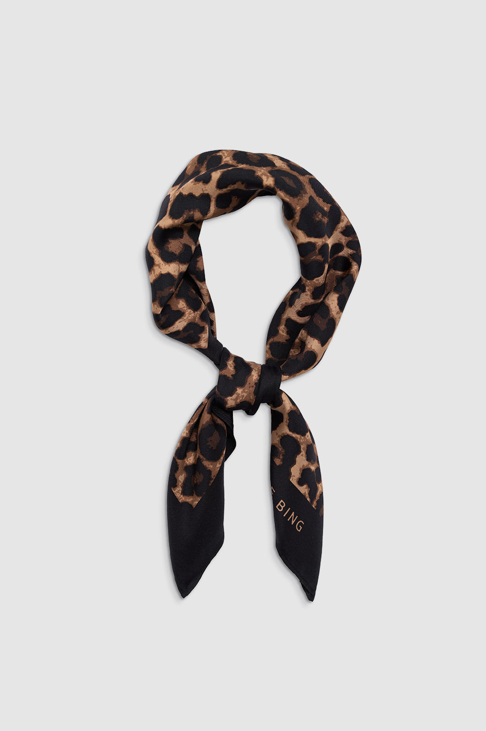 Anine Bing | York Scarf - Black & Brown Leopard