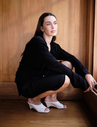 La Tribe | Zoe Open Toe Mule - Cream